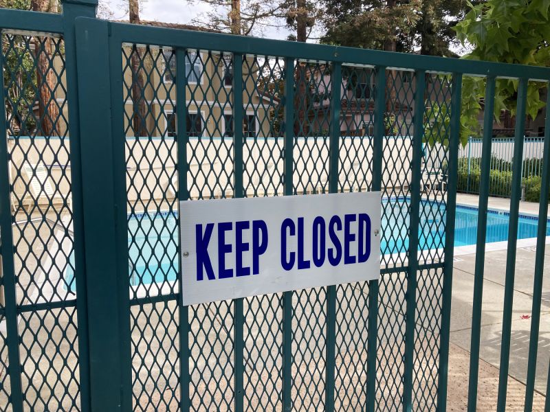 Mesh Fence Installed at Pool Entrance